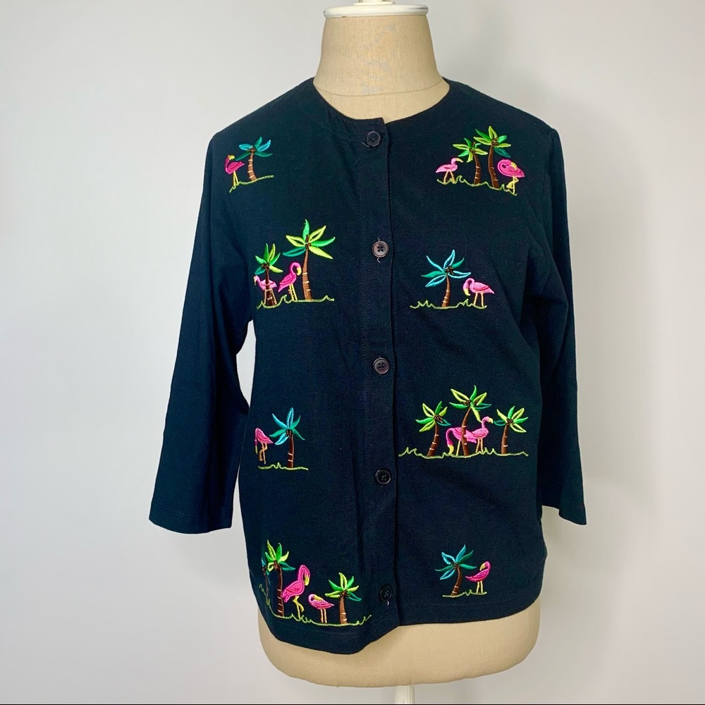 Y2K Emma tricot flamingo cardigan vintage Small